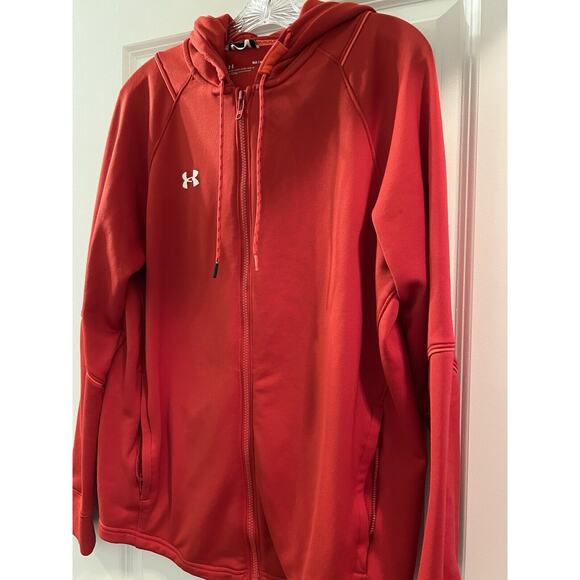 Under Armour Vibrant Red Zip-Up Hoodie - Picture 6 of 11